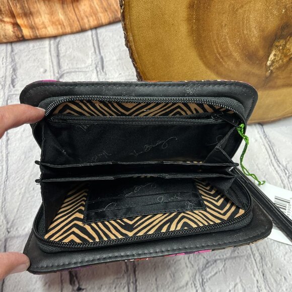 Vera Bradley zip around wristlet. Rosewood print. - Picture 3 of 7